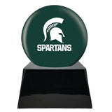 Football Cremation Urn with Add ON  Michigan State Spartans Ball Decor and Custom Metal Plaque