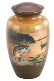 Jumping Bass Fishing Cremation Urn