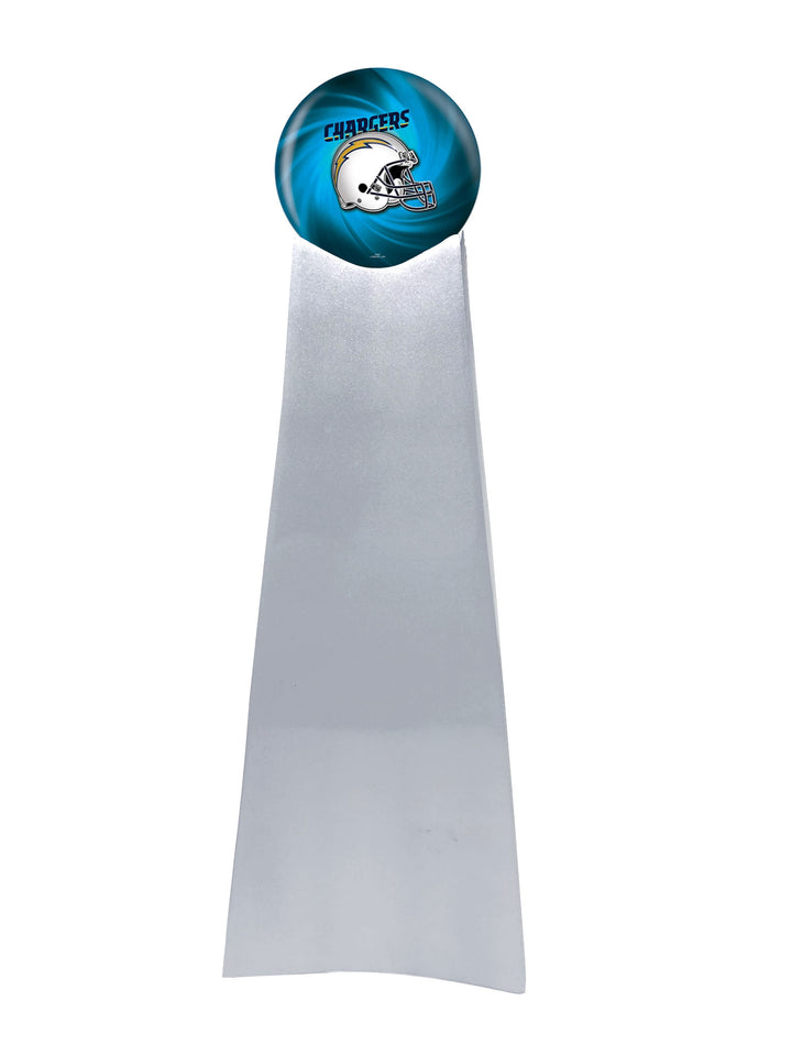 Championship Trophy Cremation Urn with Add on Los Angeles Chargers Ball Decor and Custom Metal Plaque