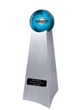 Championship Trophy Cremation Urn with Add on Los Angeles Chargers Ball Decor and Custom Metal Plaque