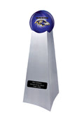 Championship Trophy Cremation Urn with Add on Baltimore Ravens Ball Decor and Custom Metal Plaque