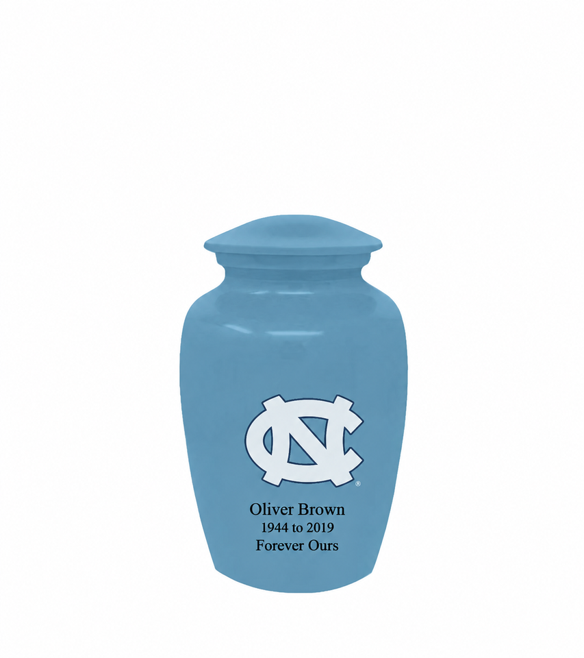 North Carolina University Tar Heels Blue Cremation Urn