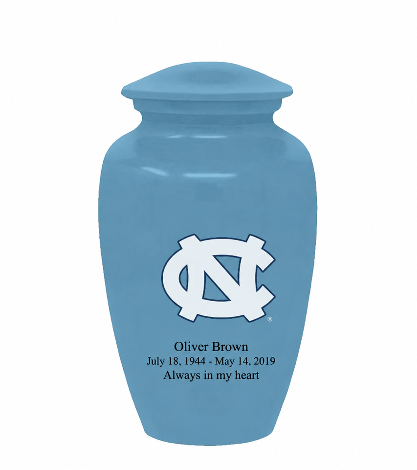 North Carolina University Tar Heels Blue Cremation Urn