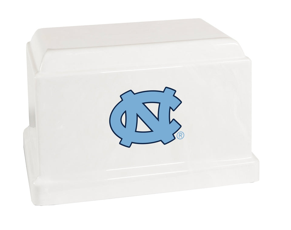 North Carolina University Tar Heels White Cremation Urn