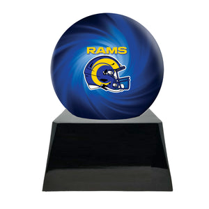 Football Cremation Urn with Add ON  Los Angeles Rams Ball Decor and Custom Metal Plaque