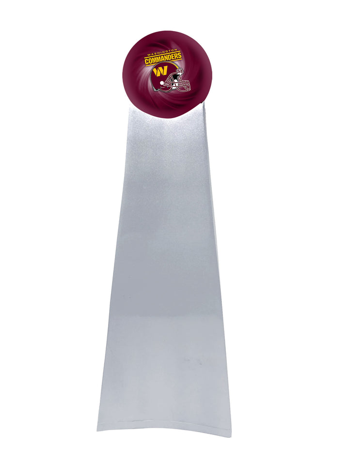 Championship Trophy Cremation Urn with Add on Washington Commanders Ball Decor and Custom Metal Plaque