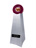 Championship Trophy Cremation Urn with Add on Washington Commanders Ball Decor and Custom Metal Plaque