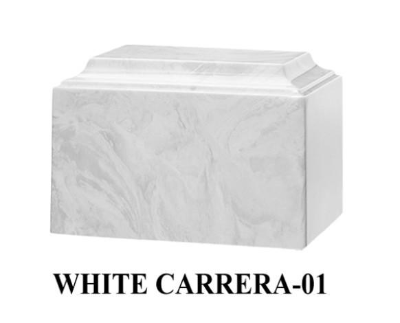 White Carrera Cultured Marble Urn