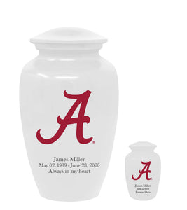 University of Alabama White Cremation Urn