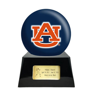Football Cremation Urn with Add ON  Auburn Tigers Ball Decor and Custom Metal Plaque