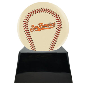 Baseball Cremation Urn with Add On Ivory San Francisco Giants Ball Decor and Custom Metal Plaque