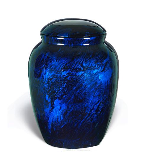 Fiber Glass Cremation Urn, Blue