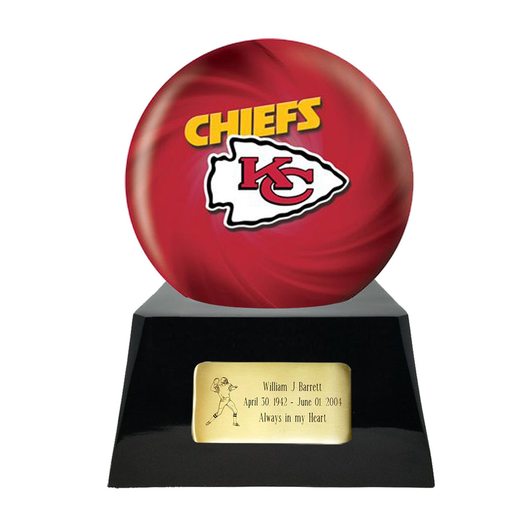 Football Team Cremation Urn and Kansas City Chiefs Ball Decor with Custom  Metal Plaque – Fan Memorials