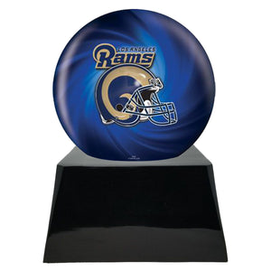 Football Cremation Urn with Add ON  Los Angeles Rams Ball Decor and Custom Metal Plaque