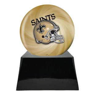 Football Cremation Urn with Add ON  New Orleans Saints Ball Decor and Custom Metal Plaque