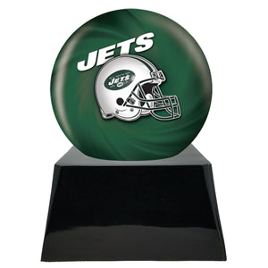 Football Cremation Urn with Add ON  New York Jets Ball Decor and Custom Metal Plaque