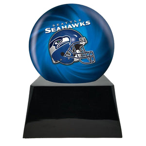 Football Cremation Urn with Add ON  Seattle Seahawks Ball Decor and Custom Metal Plaque