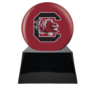 Football Cremation Urn with Add ON  South Carolina Gamecocks Ball Decor and Custom Metal Plaque