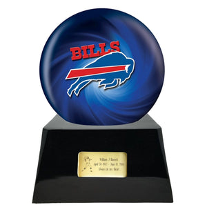 Football Cremation Urn with Add ON  Buffalo Bills Ball Decor and Custom Metal Plaque