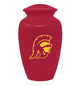Southern California Trojans With Helmet Logo Adult Memorial Cremation Urn - Red