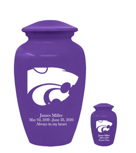 Kansas State Purple Wildcats Memorial Cremation Urn