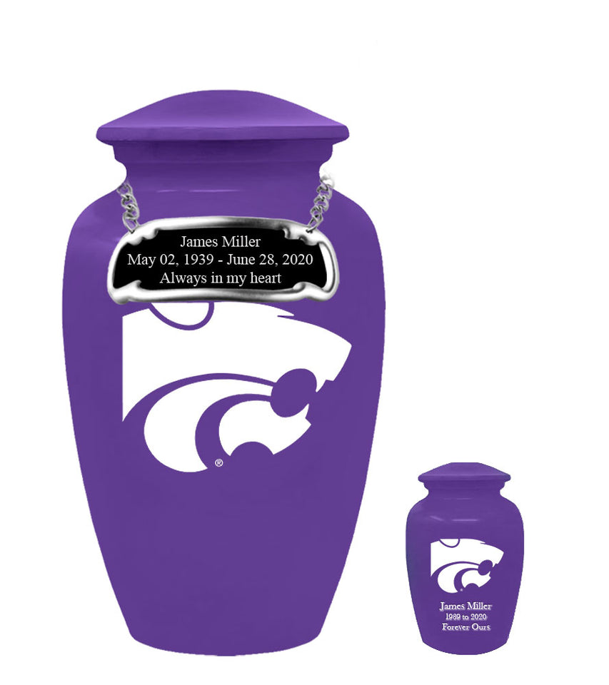 Kansas State Purple Wildcats Memorial Cremation Urn