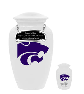 Kansas State White Wildcats Memorial Cremation Urn