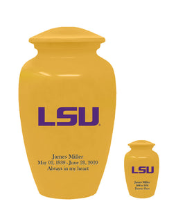 Louisiana State Tigers Memorial Cremation Urn - Yellow