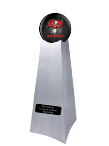 Championship Trophy Cremation Urn with Add on Tampa Bay Ball Decor and Custom Metal Plaque