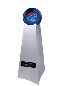 Championship Trophy Cremation Urn with Add on Buffalo Bills Ball Decor and Custom Metal Plaque