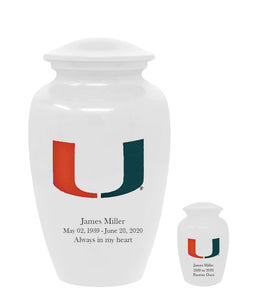 University of Miami Hurricanes Adult Memorial Cremation Urn