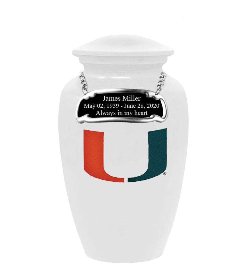 University of Miami Hurricanes Adult Memorial Cremation Urn