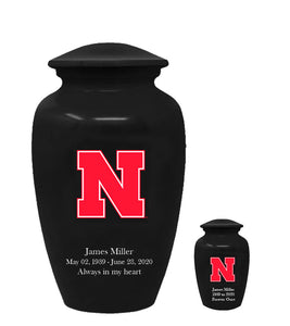 University of Nebraska Black Cremation Urn