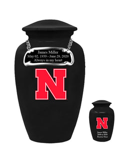 University of Nebraska Black Cremation Urn