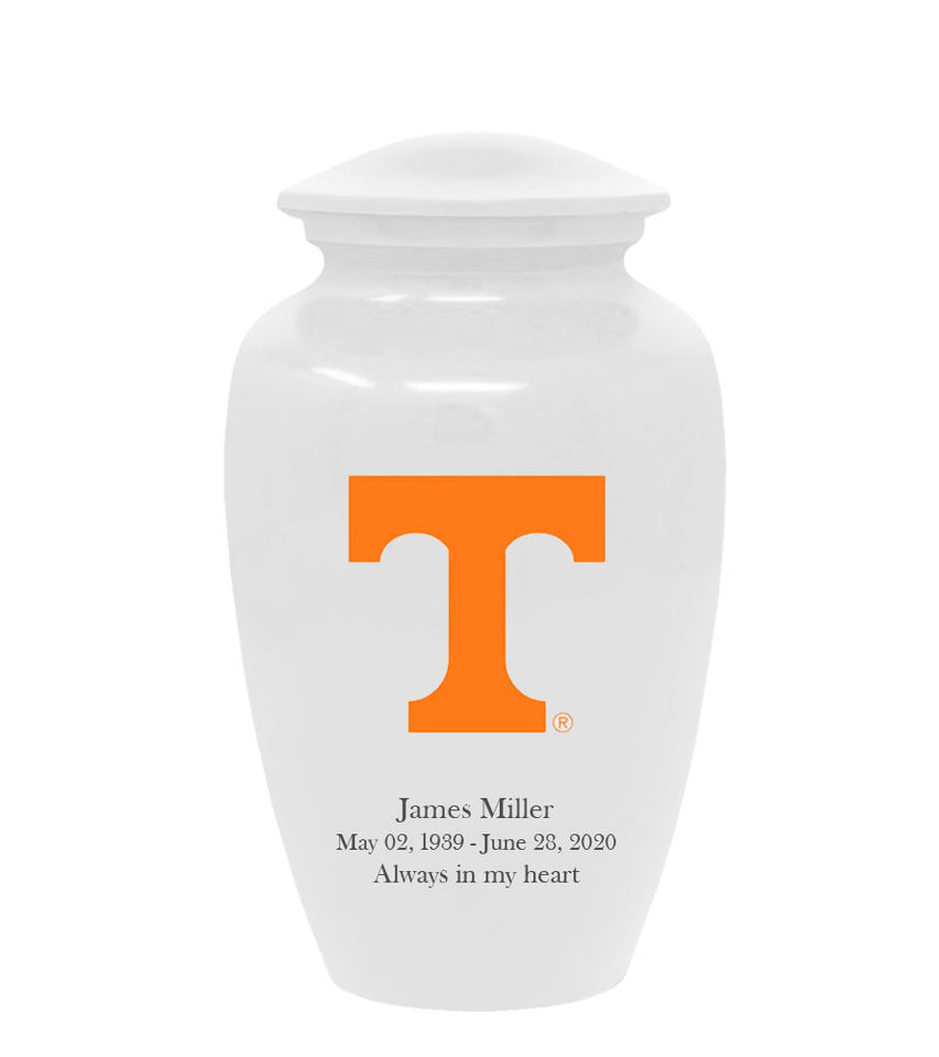University of Tennessee Volunteers White Memorial Cremation Urn