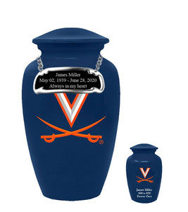 Virginia Cavaliers Blue Memorial Cremation Urn