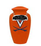 Orange Virginia Cavaliers Memorial Cremation Urn