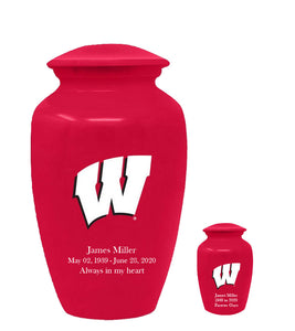 University of Wisconsin Badgers Red College Urn