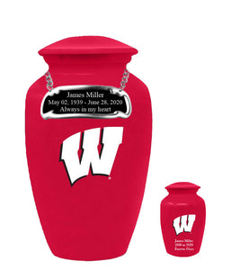 University of Wisconsin Badgers Red College Urn