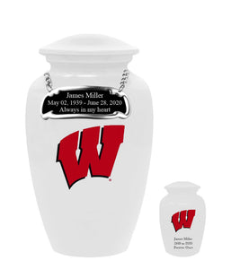 University of Wisconsin Badgers White College Urn